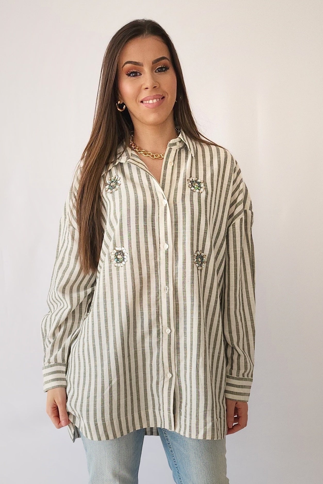 CHEMISE OVERSIZE DETAILS BIJOUX SARTRE