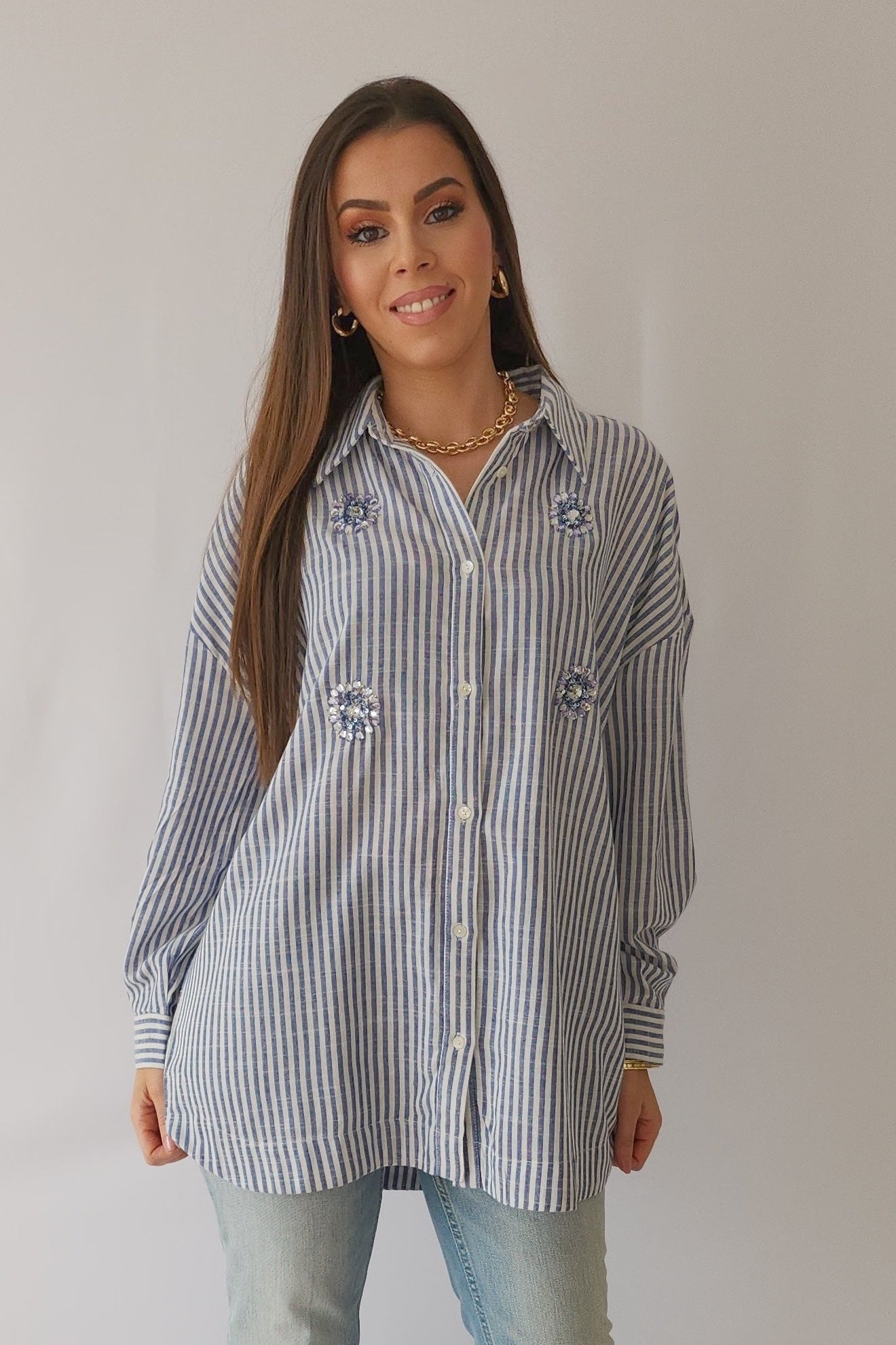 CHEMISE OVERSIZE DETAILS BIJOUX SARTRE