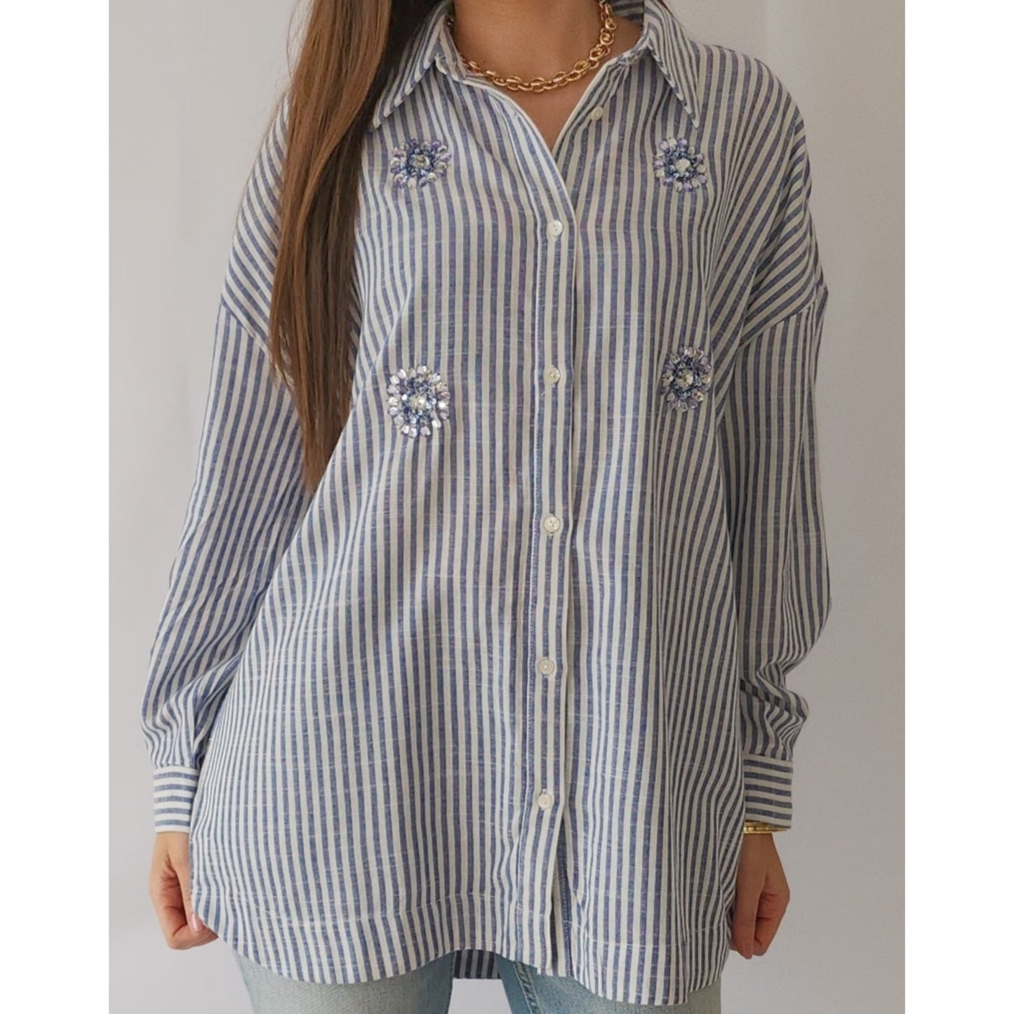 CHEMISE OVERSIZE DETAILS BIJOUX SARTRE