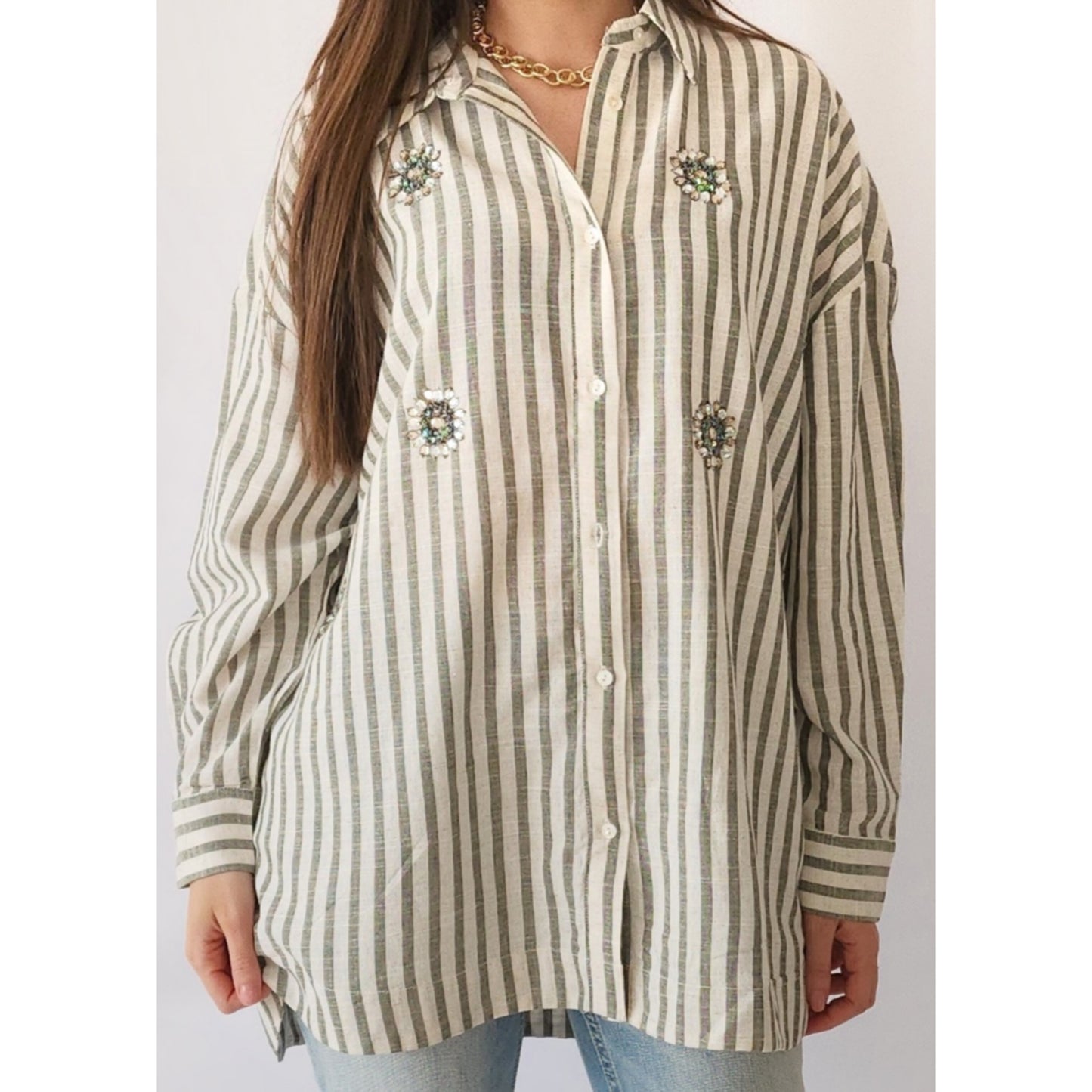 CHEMISE OVERSIZE DETAILS BIJOUX SARTRE